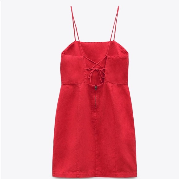 ZARA LINEN AND COTTON BLEND MINI DRESS - Picture 9 of 10